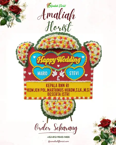 Papan Bunga Pernikahan Pendem